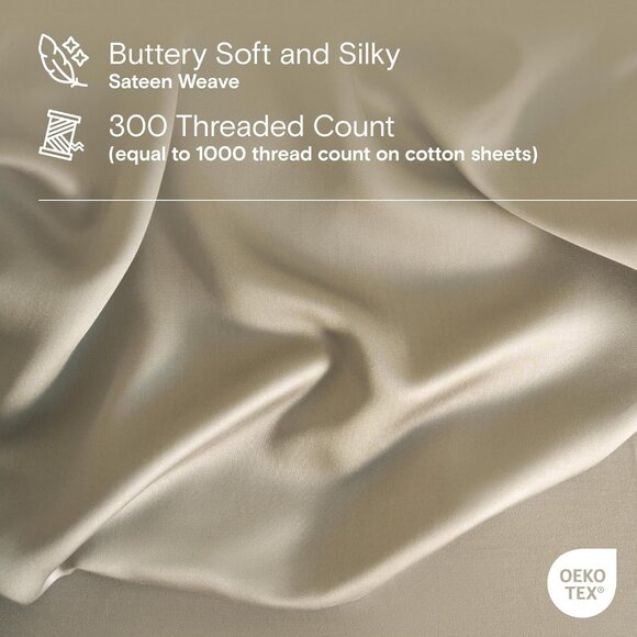 NWT Sijo DOZ Bamboo Sheet Set 3 Piece - 2 Pillowcases 1 Fitted Sheet Fog, Queen - Picture 4 of 5